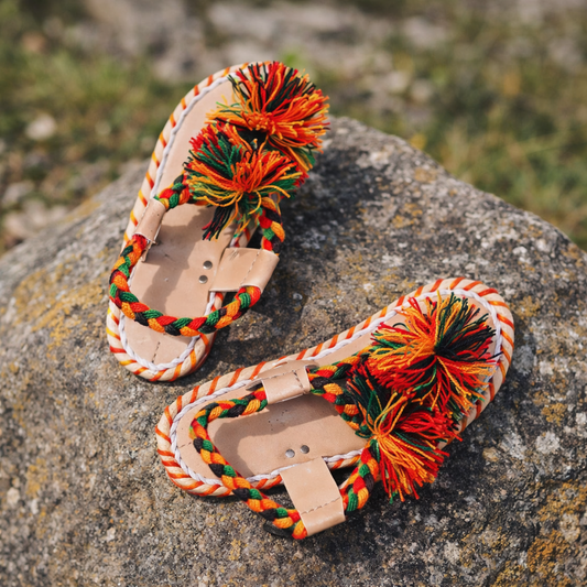 Green MULTI BALOCHI CHAPAL women
