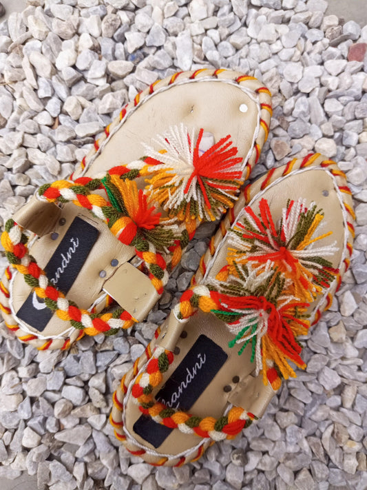light Multi Balochi Chapal girl