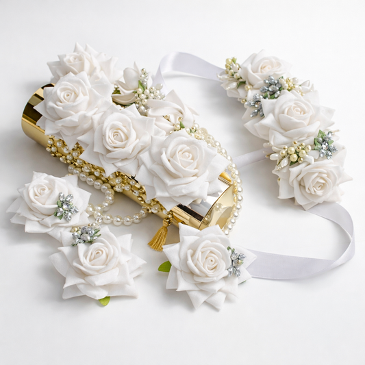 white floral flower jewelry