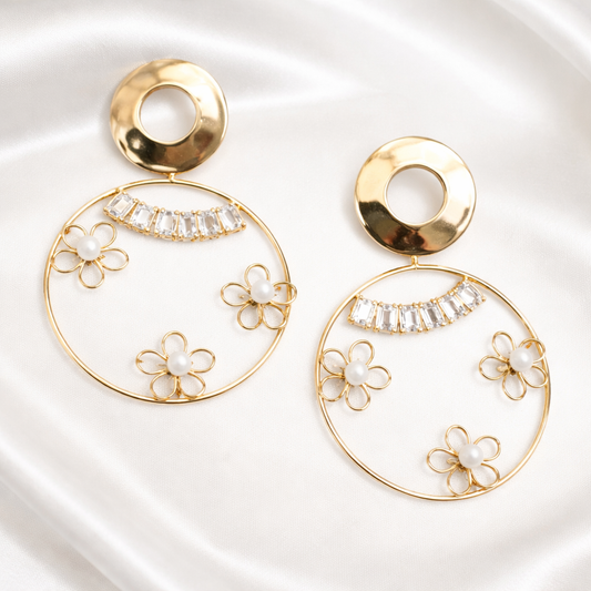 Round geometric flower Earrings