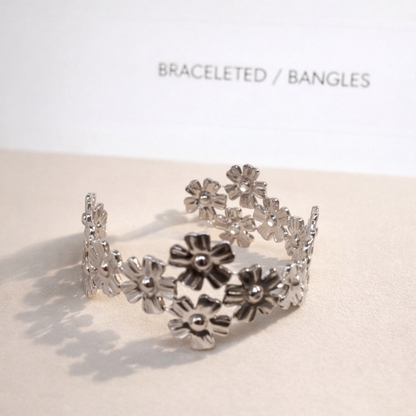 flower Cuff Bracelet ( stainless steel )