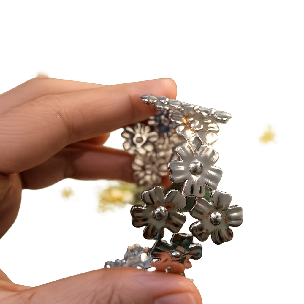 flower Cuff Bracelet ( stainless steel )
