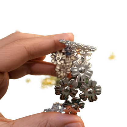flower Cuff Bracelet ( stainless steel )