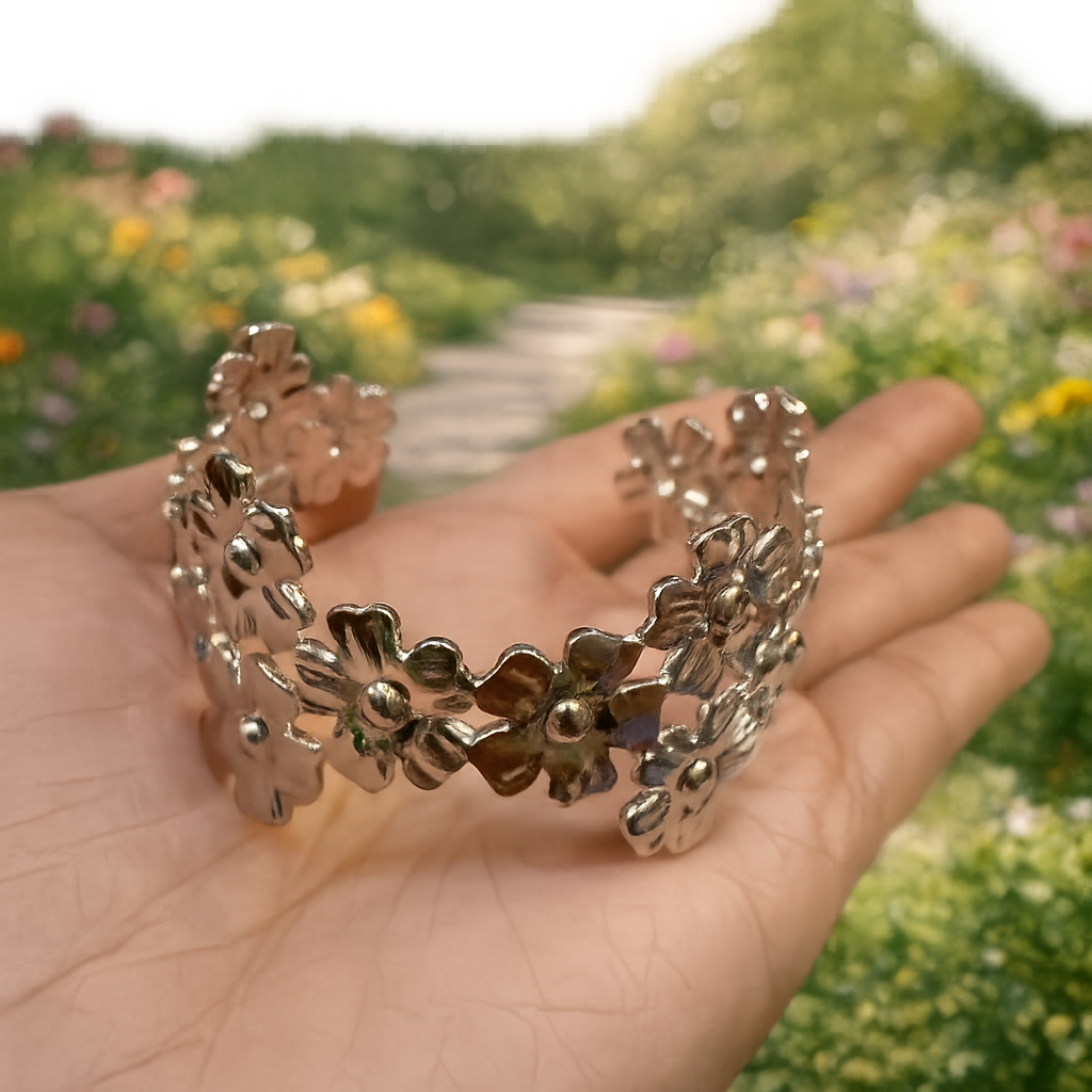 flower Cuff Bracelet ( stainless steel )