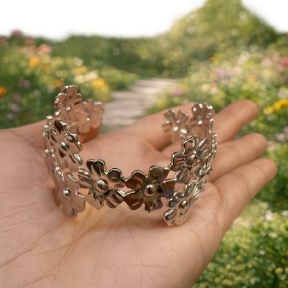 flower Cuff Bracelet ( stainless steel )