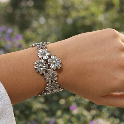 flower Cuff Bracelet ( stainless steel )