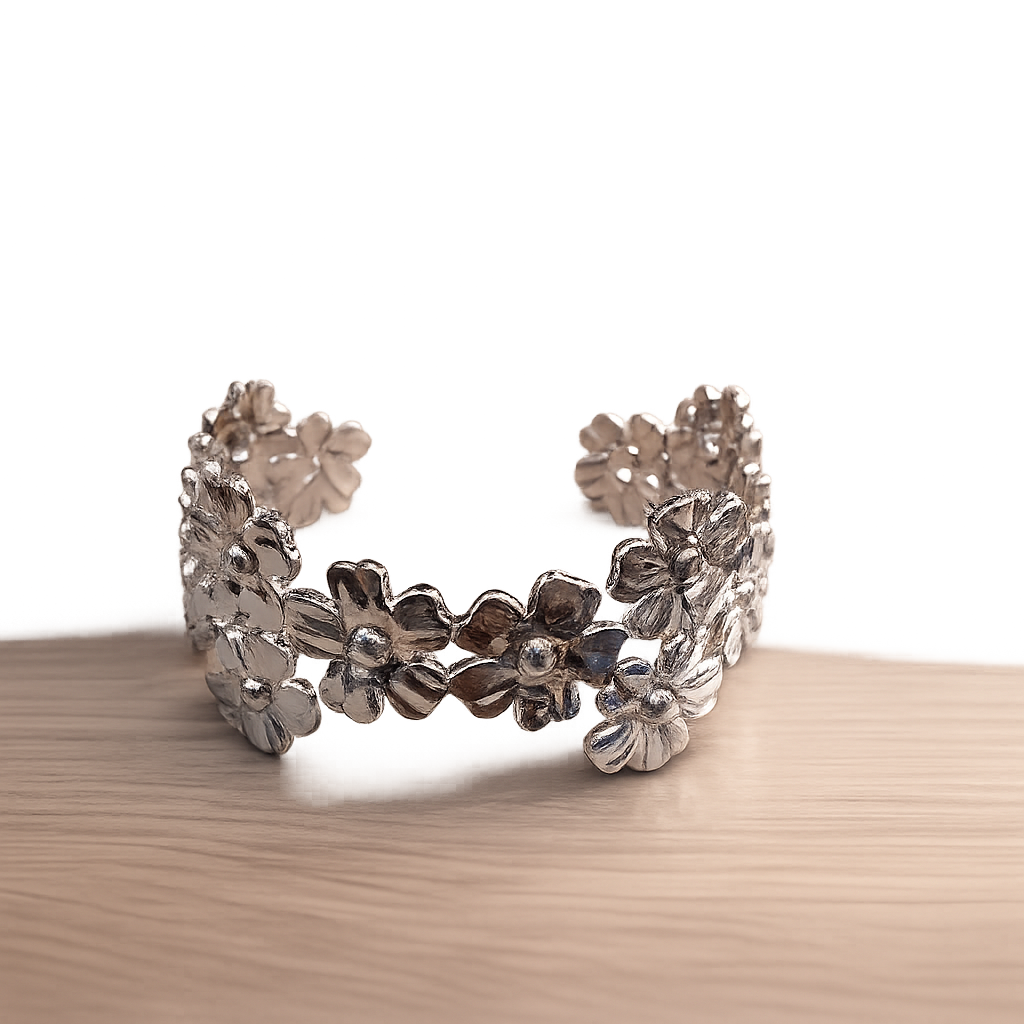 flower Cuff Bracelet ( stainless steel )