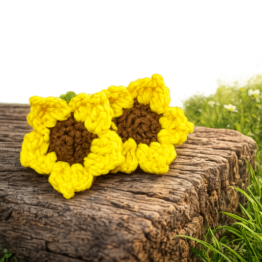 Handcrafted  sunflower  Crochet Hair pin Clip