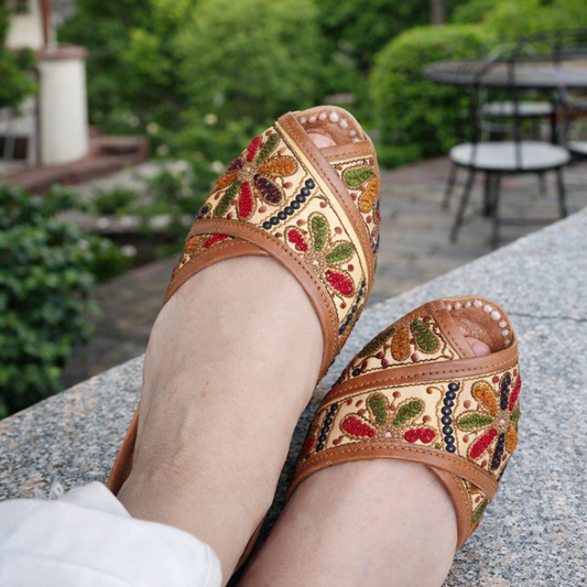 Peep Toes Multi Traditional Khussa