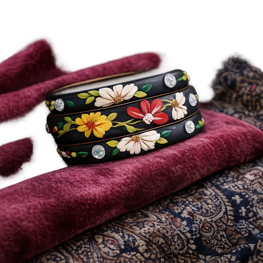 polymer clay floral flower  bangles