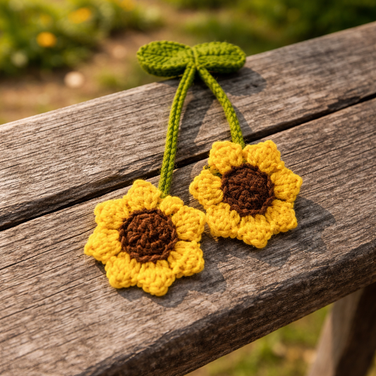 Sunflower Crochet Hair Clip