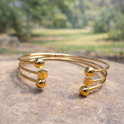 Ball & Cube Ring & Cuff Set