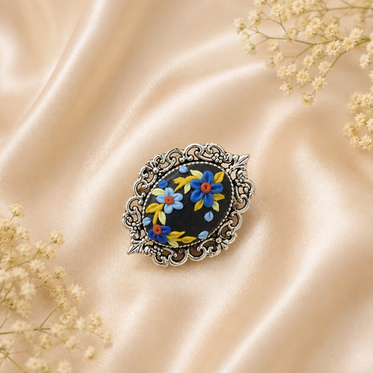 polymer clay blue ring