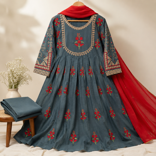 2PC Fully EMBROIDERY MEXI