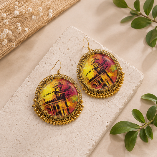 Taswar Painting Over Size Earrings