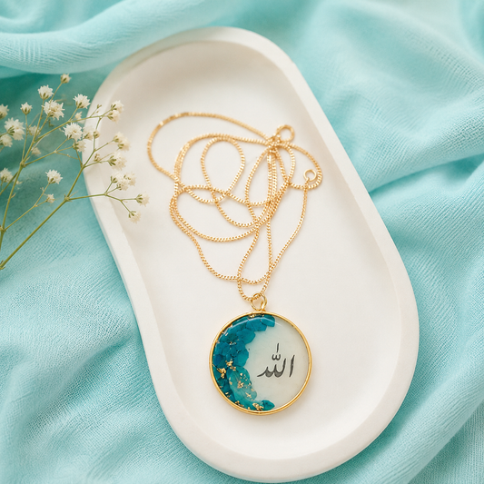 RESINE FEROZEN STONES WITH ALLAH NAME PENDENT