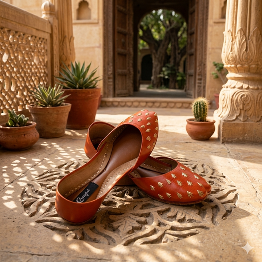 orange embroidery casual  Khussa