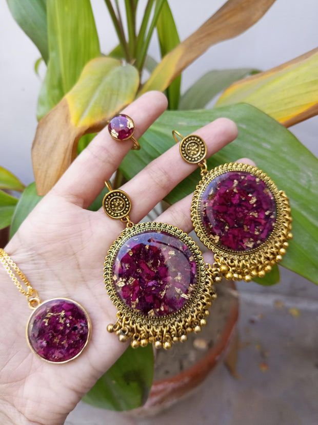 Flat Pressed Resin Preserved Fresh Rose crush Set