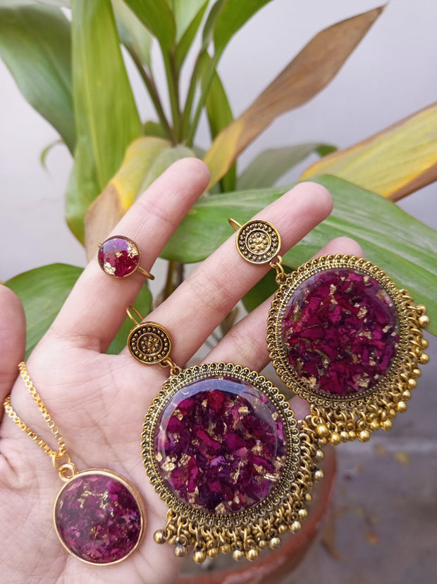 Flat Pressed Resin Preserved Fresh Rose crush Set