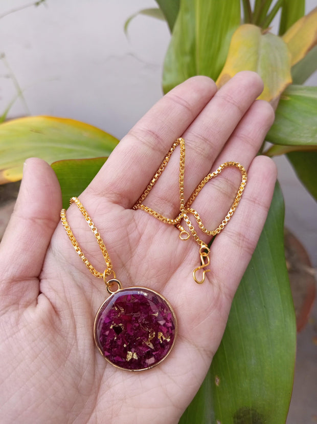 Flat Pressed Resin Preserved Fresh Petal Charms Epoxy Dried Flowe Rose Pendent  jewelry