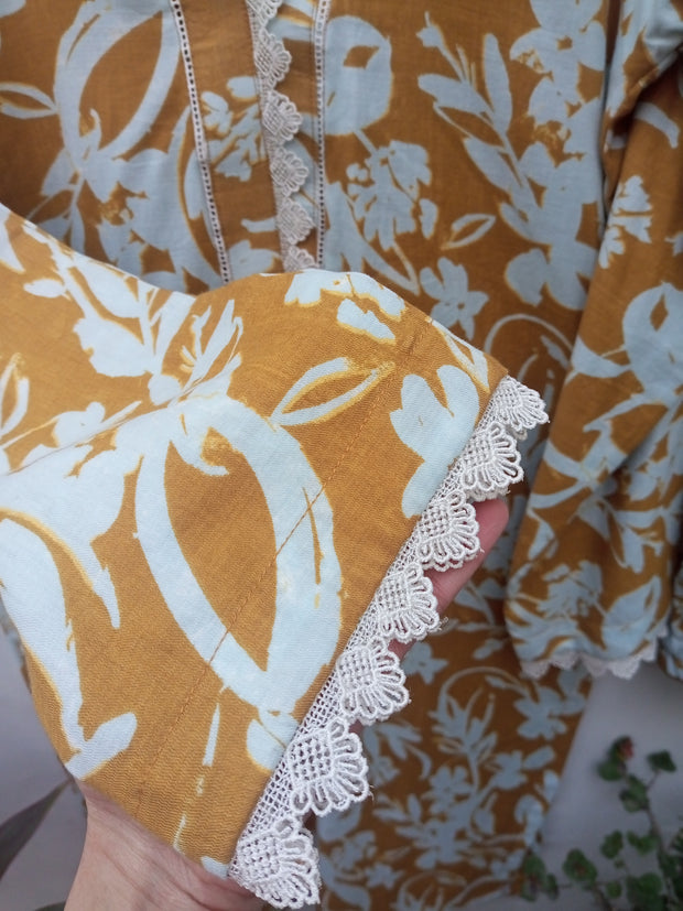 2PC SOFT COTTON FLORAL PRINT SUIT