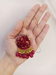Flat Pressed Resin Preserved Fresh Petal Charms Epoxy Dried Flower Rose Pearls Hanging  Pendant