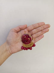 Flat Pressed Resin Preserved Fresh Petal Charms Epoxy Dried Flower Rose Pearls Hanging  Pendant