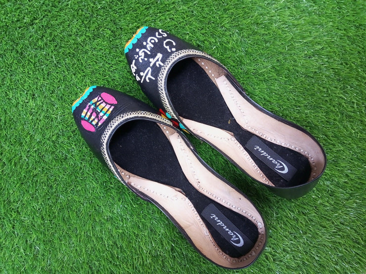CHP_402_ Baly Baly Black Hand Painted  Khussa