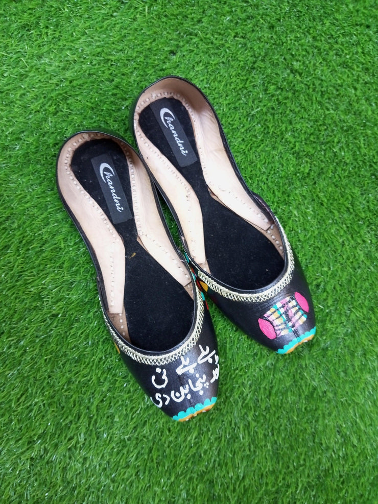 CHP_402_ Baly Baly Black Hand Painted  Khussa