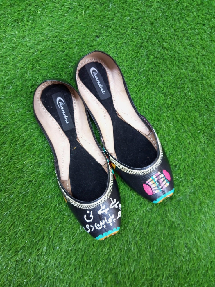 CHP_402_ Baly Baly Black Hand Painted  Khussa