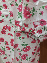 2PC STONE COTTON FLORAL PRINT SUIT