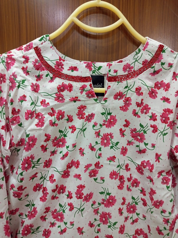 2PC STONE COTTON FLORAL PRINT SUIT