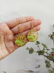 RESIN PRESERVED FRESH FLOWER  EARRINGS