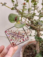 Flat Pressed Resin Preserved Fresh Petal Charms Epoxy Dried Flower Diamond Hoop Earrings