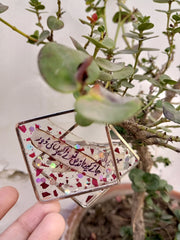 Flat Pressed Resin Preserved Fresh Petal Charms Epoxy Dried Flower Diamond Hoop Earrings