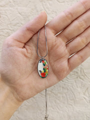 polymer clay oval  pendant