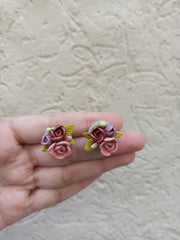 polymer clay dark colour multi studs
