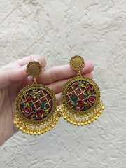polymer clay maroon  jhumka
