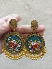 polymer clay green  jhumka