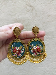 polymer clay green  jhumka