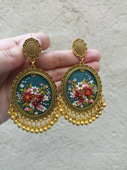 polymer clay green  jhumka