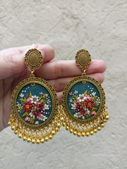polymer clay green  jhumka