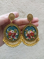 polymer clay green  jhumka