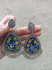 polymer clay blue  jhumka