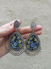 polymer clay blue  jhumka