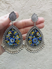 polymer clay blue  jhumka