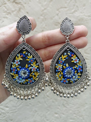 polymer clay blue  jhumka