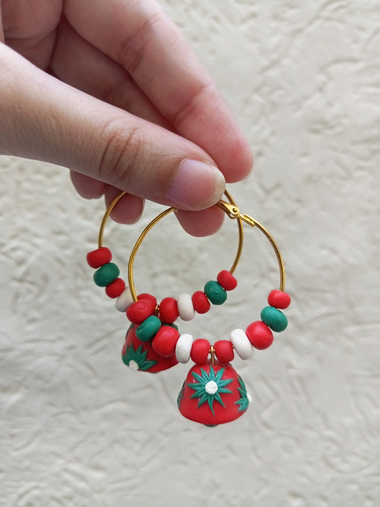 polymer clay  jhumki hoop