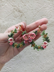 polymer clay  multi floral hoop