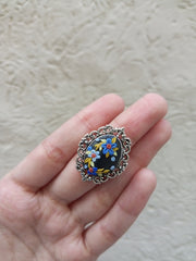 polymer clay blue ring